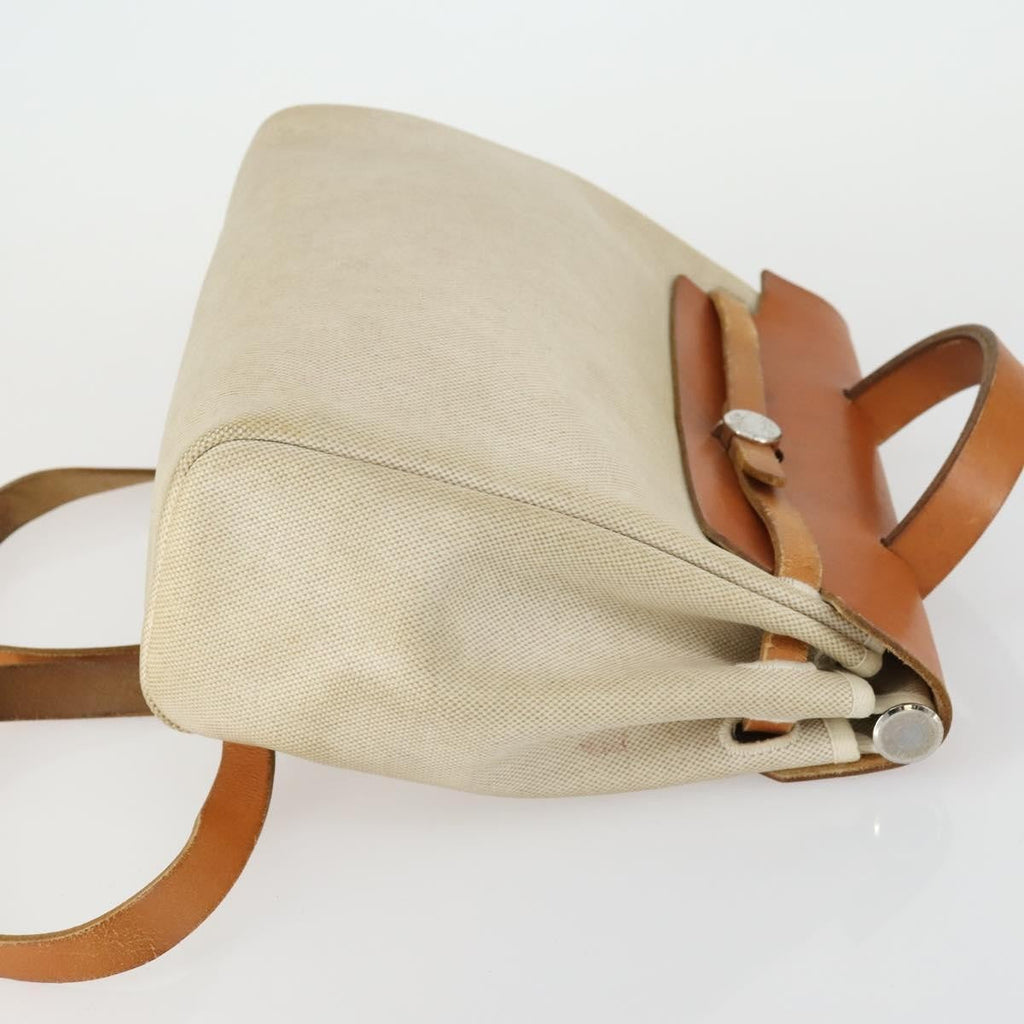 Hermes Herbag A Dos Backpack Toile Beige Canvas Backpack Bag (Authentic  )