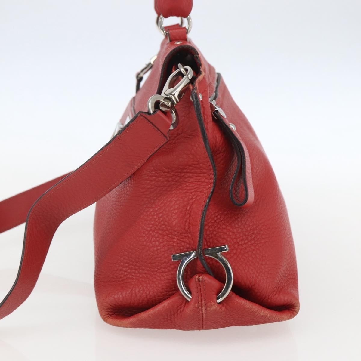 Salvatore Ferragamo Sofia Satchel Grainy Leather Red Leather Handbag (Authentic  )