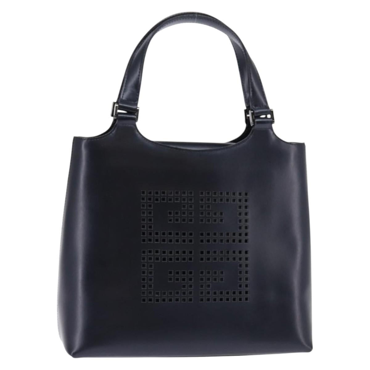Givenchy Vintage 4G Handbag Leather Navy Leather Handbag (Authentic  )