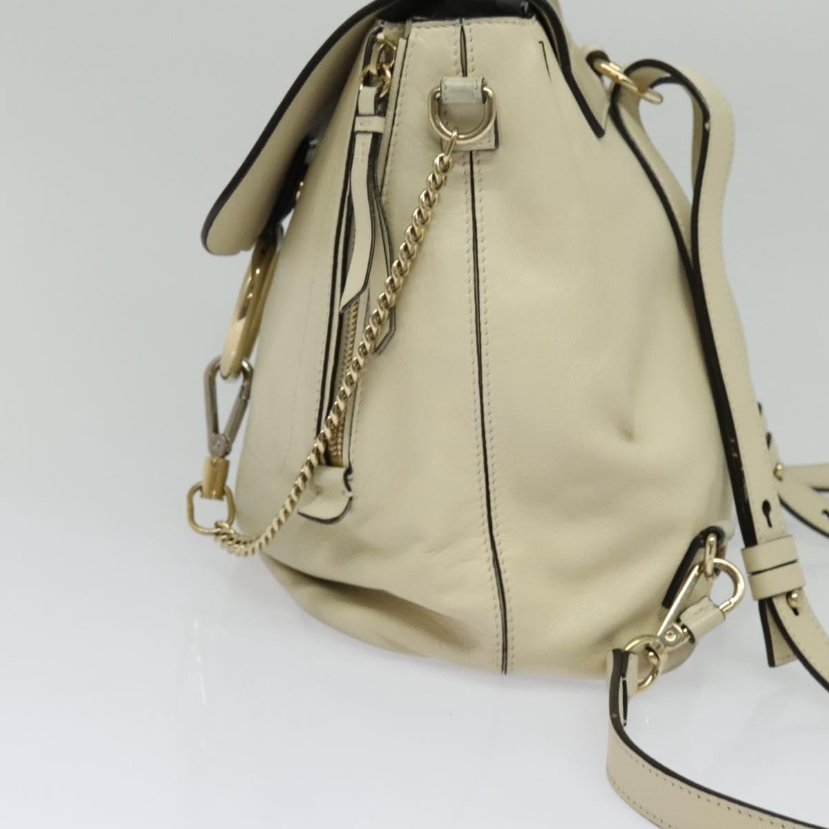 Chloe Faye Backpack Leather And Suede Beige Suede Backpack Bag (Authentic  )