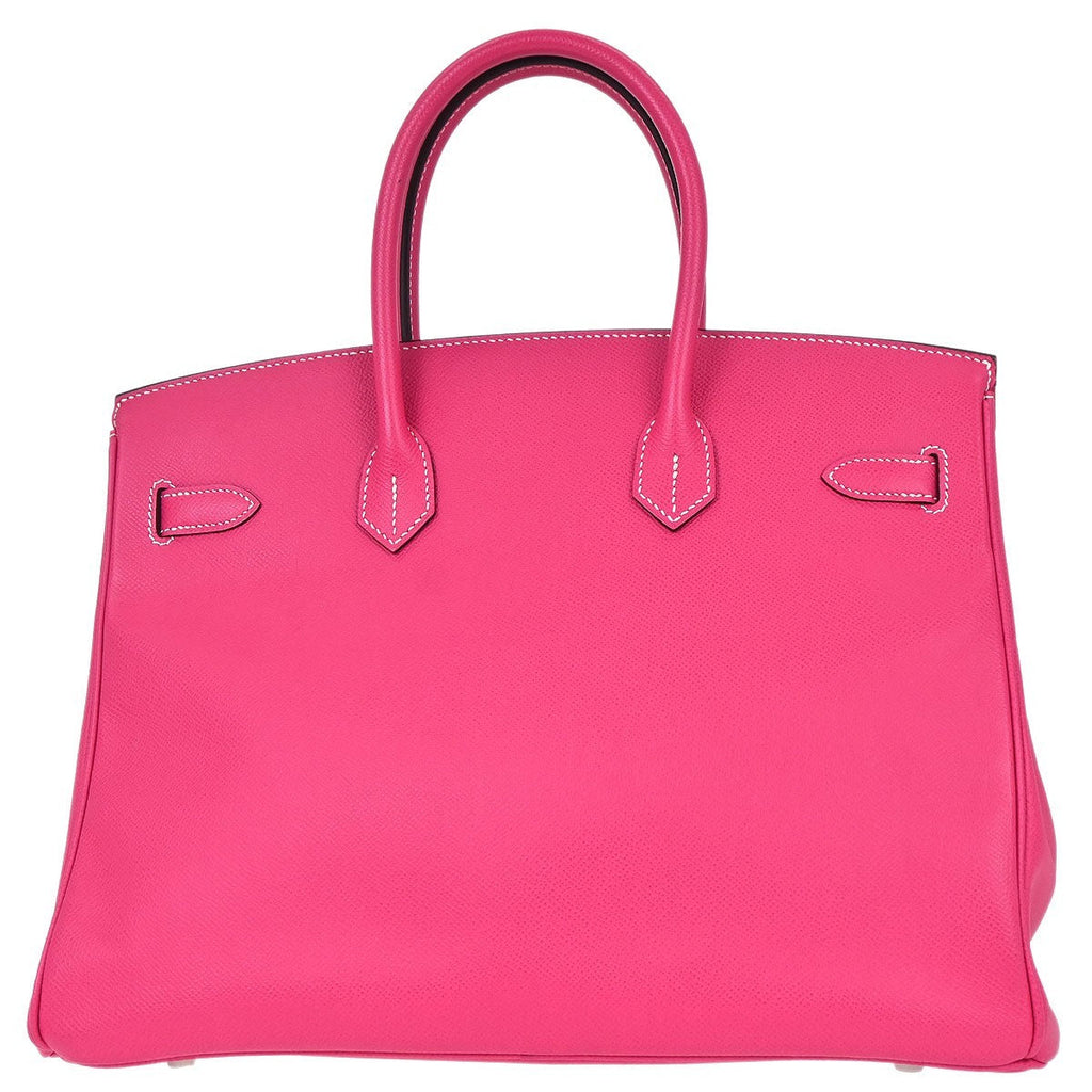 Hermes Birkin Handbag Pink Epsom With Palladium Hardware Pink Leather Handbag ( )