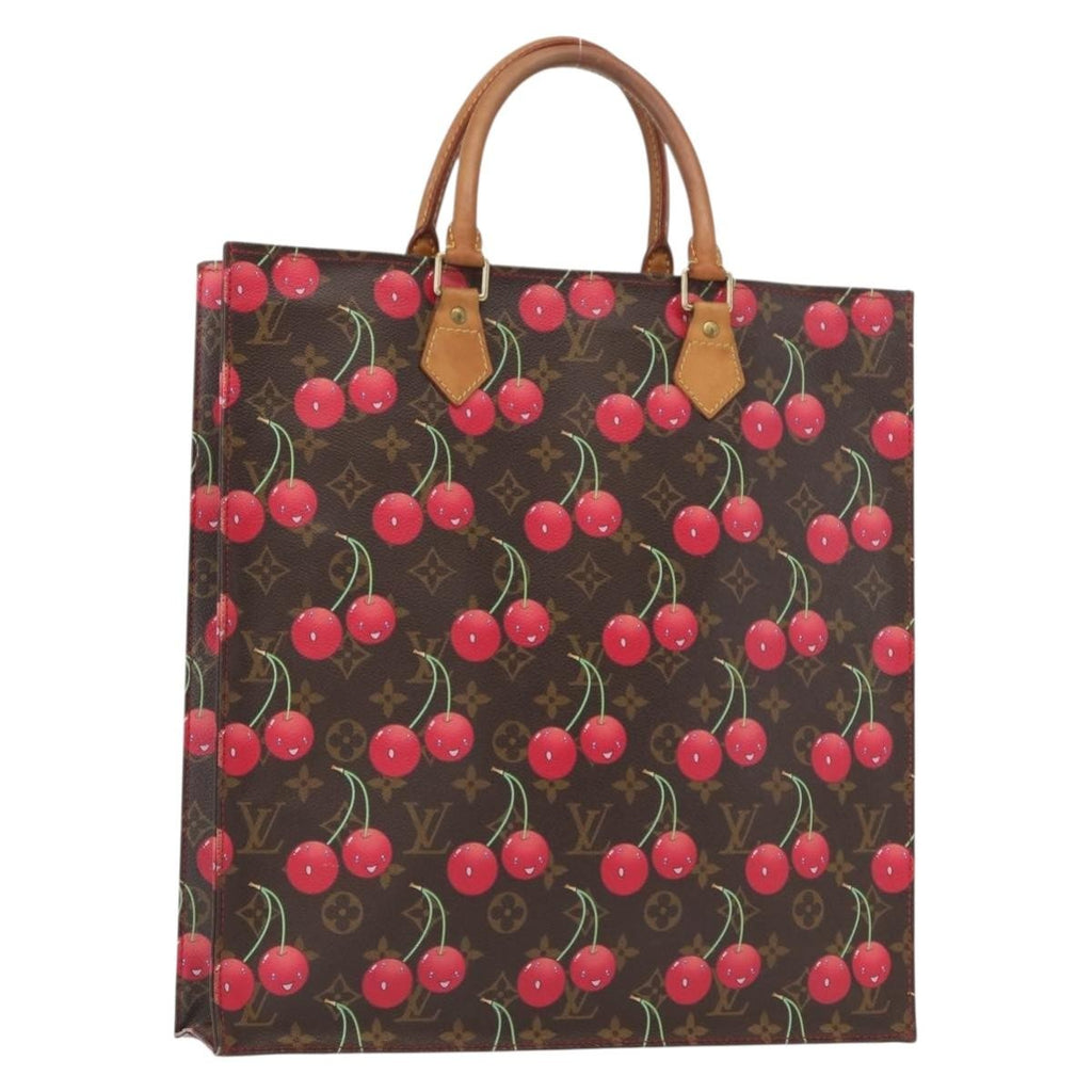 Louis Vuitton Sac Plat Bag Limited Edition Monogram Cerises Brown Canvas Handbag (Authentic  )