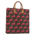 Louis Vuitton Sac Plat Bag Limited Edition Monogram Cerises Brown Canvas Handbag (Authentic  )