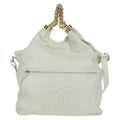Chanel Rodeo Drive Hobo Leather White Leather Handbag (Authentic  )