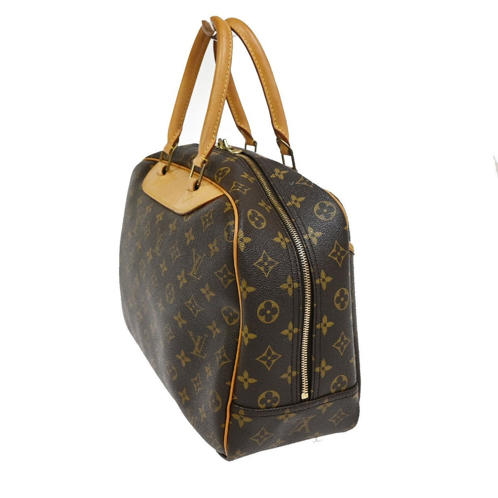 Louis Vuitton Deauville Handbag Monogram Canvas Brown Canvas Handbag ( )