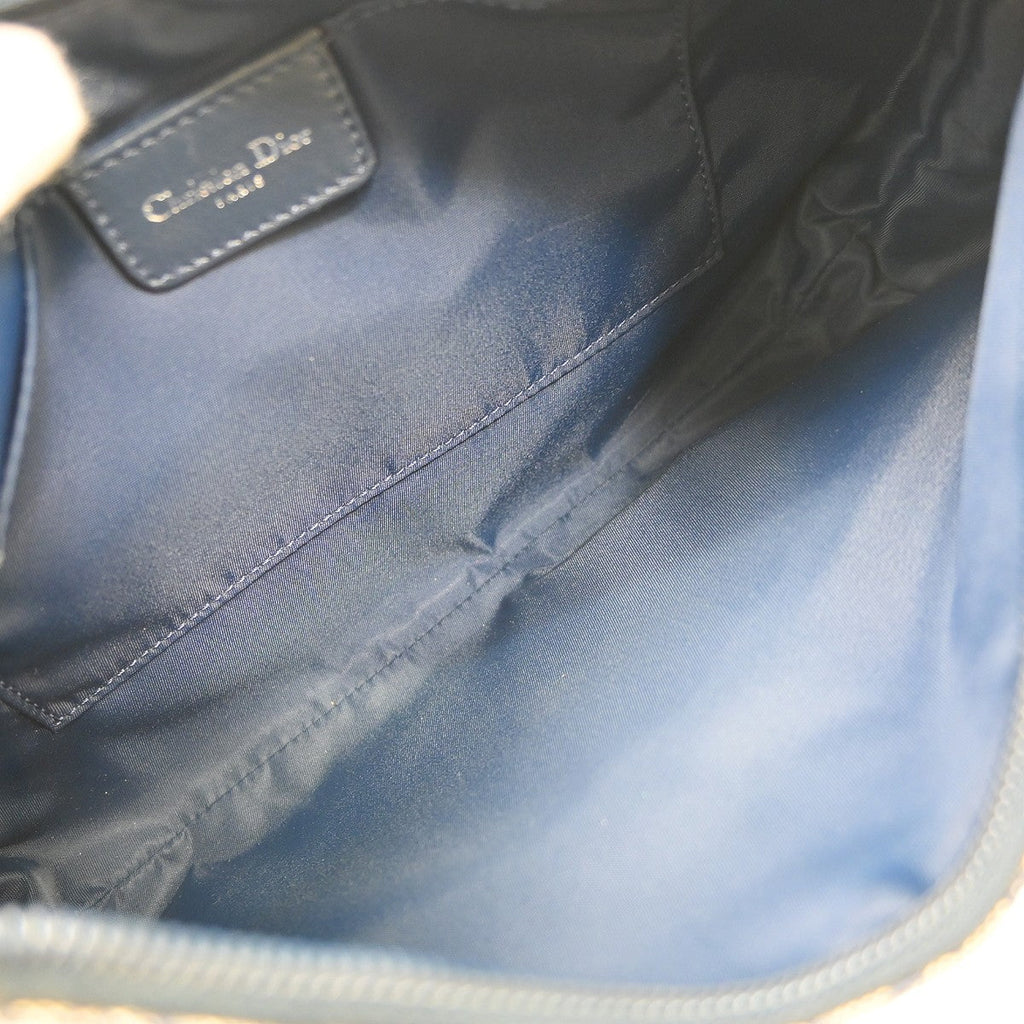 Christian Dior Vintage Trotter Handbag Canvas Blue Canvas Handbag ( )