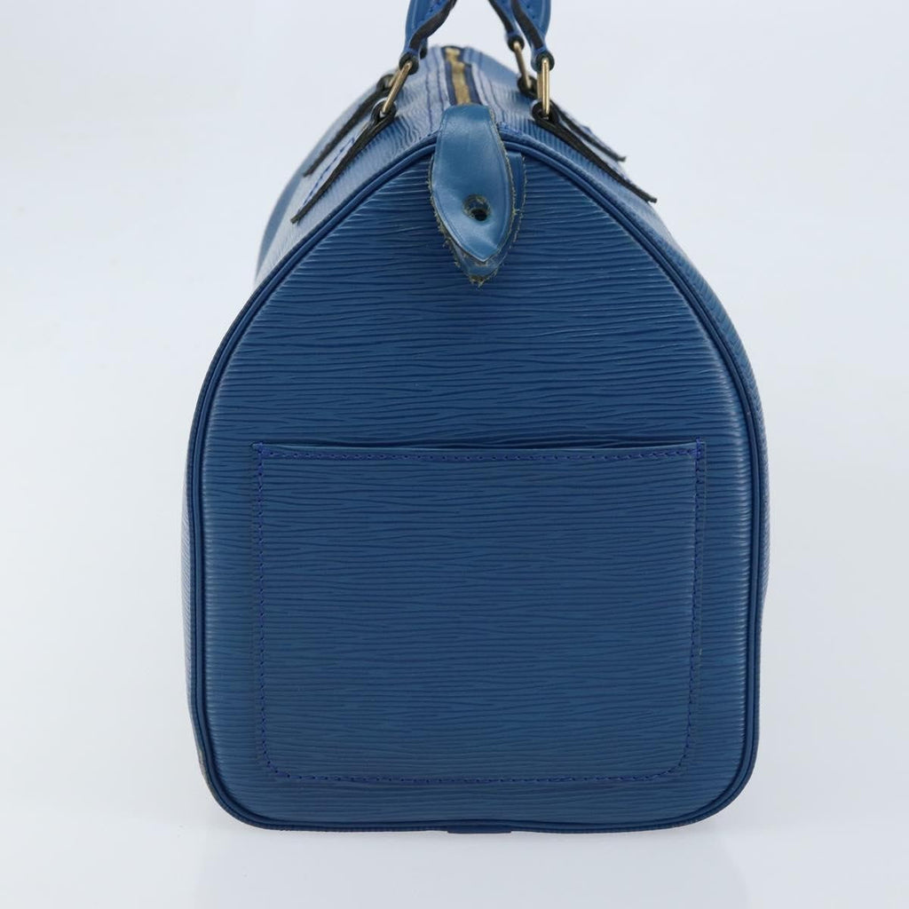 Louis Vuitton Speedy Handbag Epi Leather Blue Leather Handbag (Authentic  )
