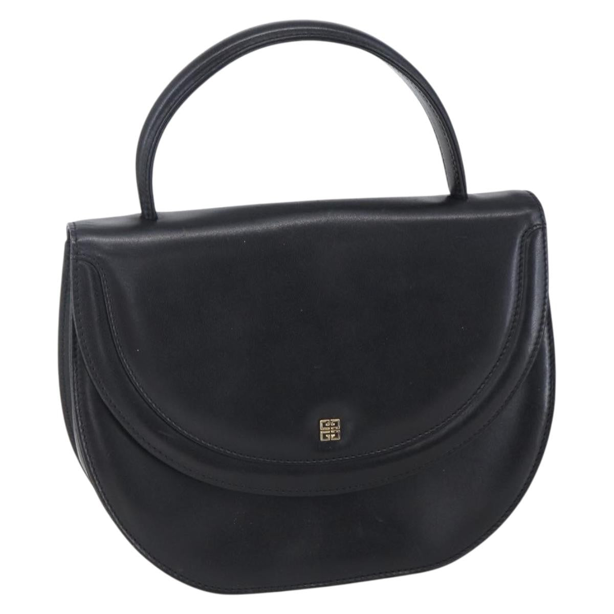 Givenchy Vintage 4G Handbag Leather Black Leather Handbag (Authentic  )