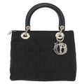 Christian Dior Vintage Lady Dior Bag Cannage Quilt Nylon Black Nylon Handbag ( )