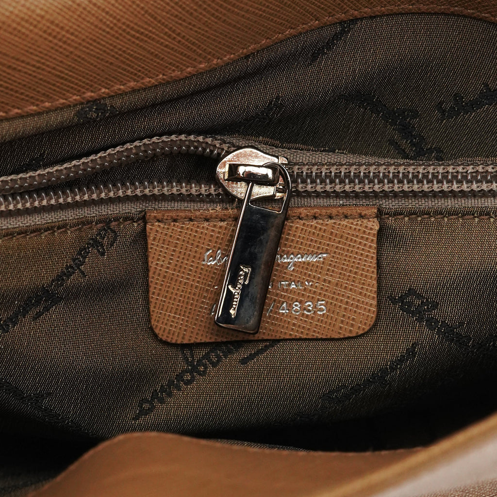 Beige Leather Shoulder Bag