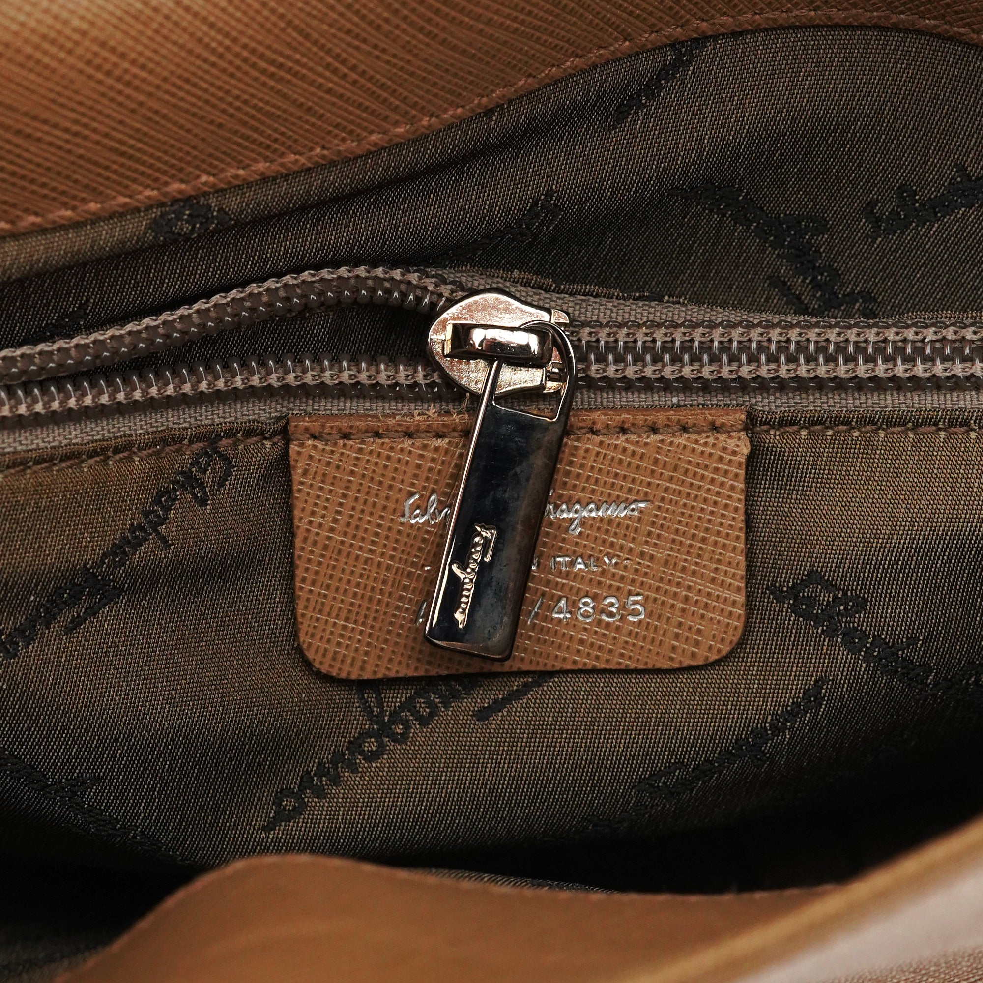 Beige Leather Shoulder Bag