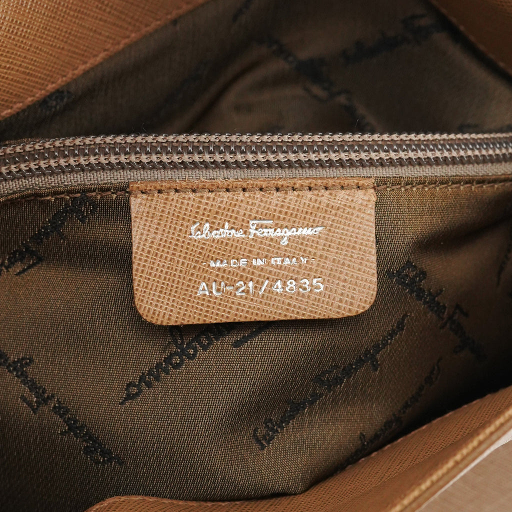Beige Leather Shoulder Bag