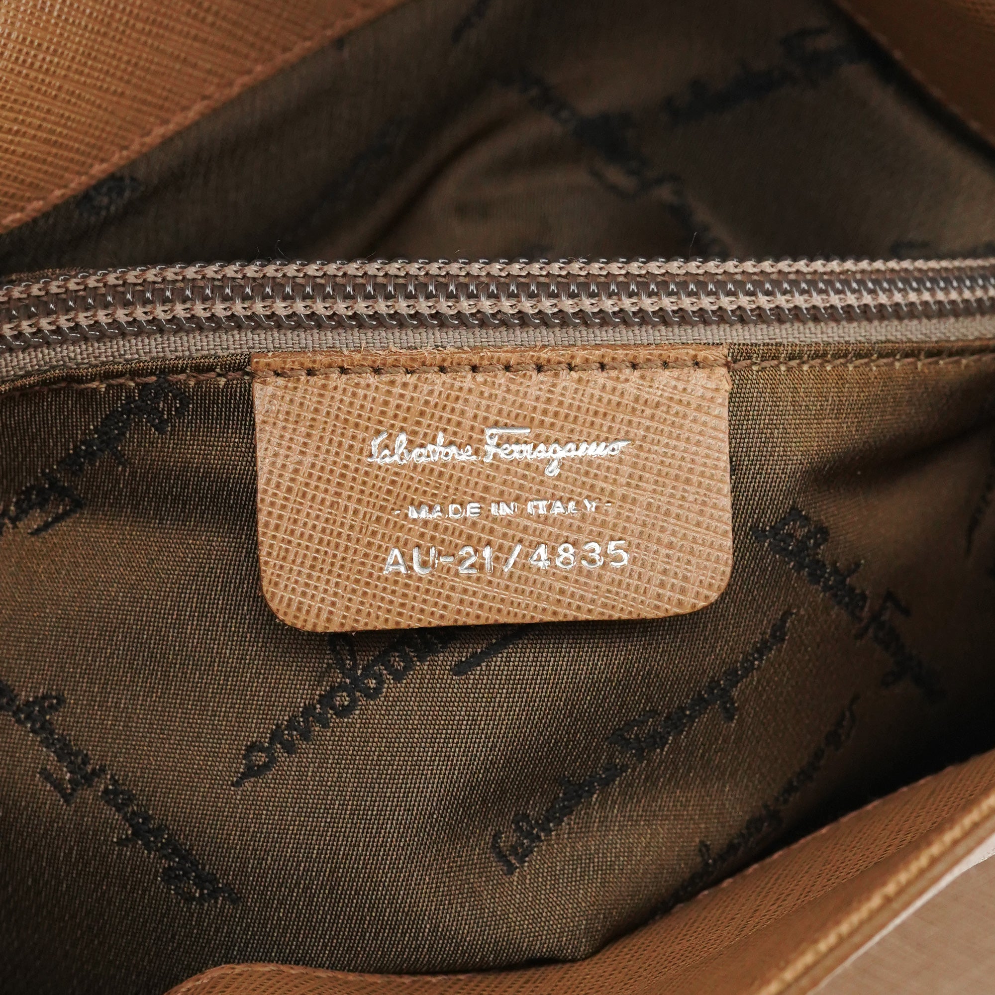 Beige Leather Shoulder Bag