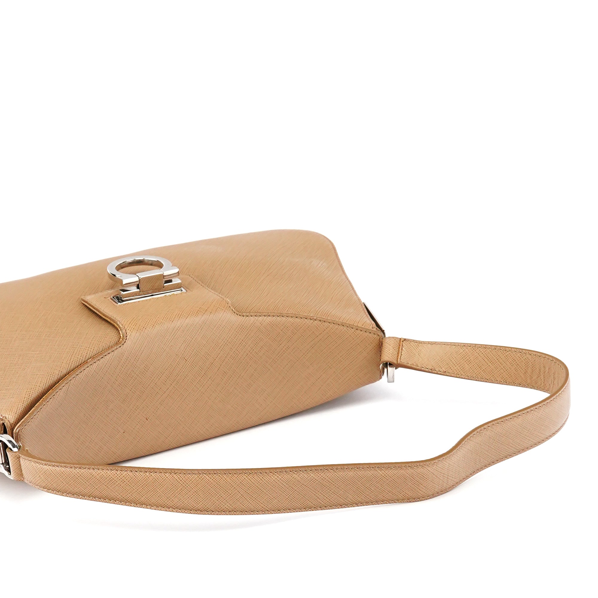 Beige Leather Shoulder Bag
