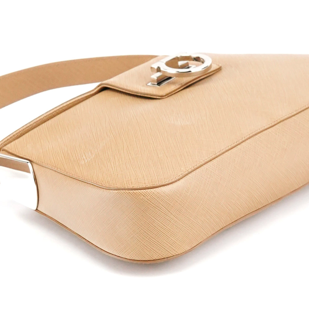 Beige Leather Shoulder Bag