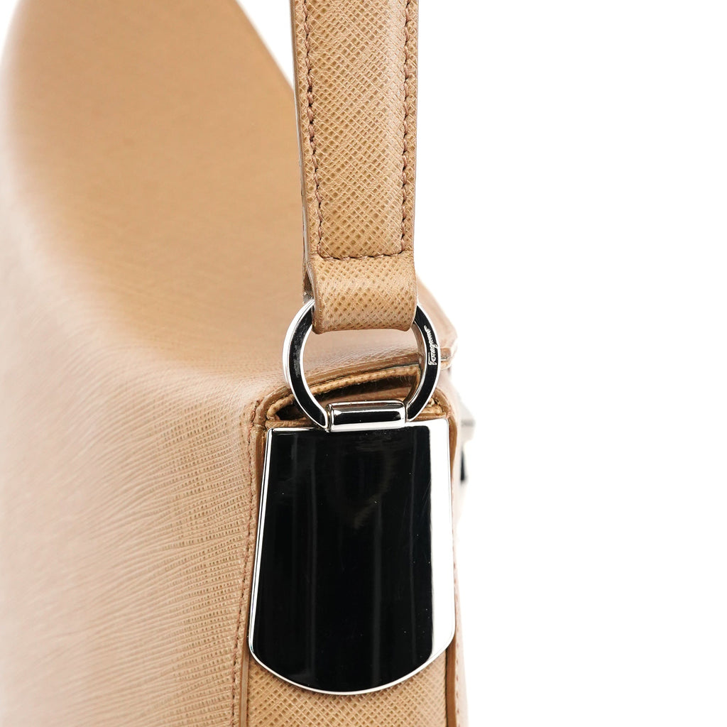 Beige Leather Shoulder Bag