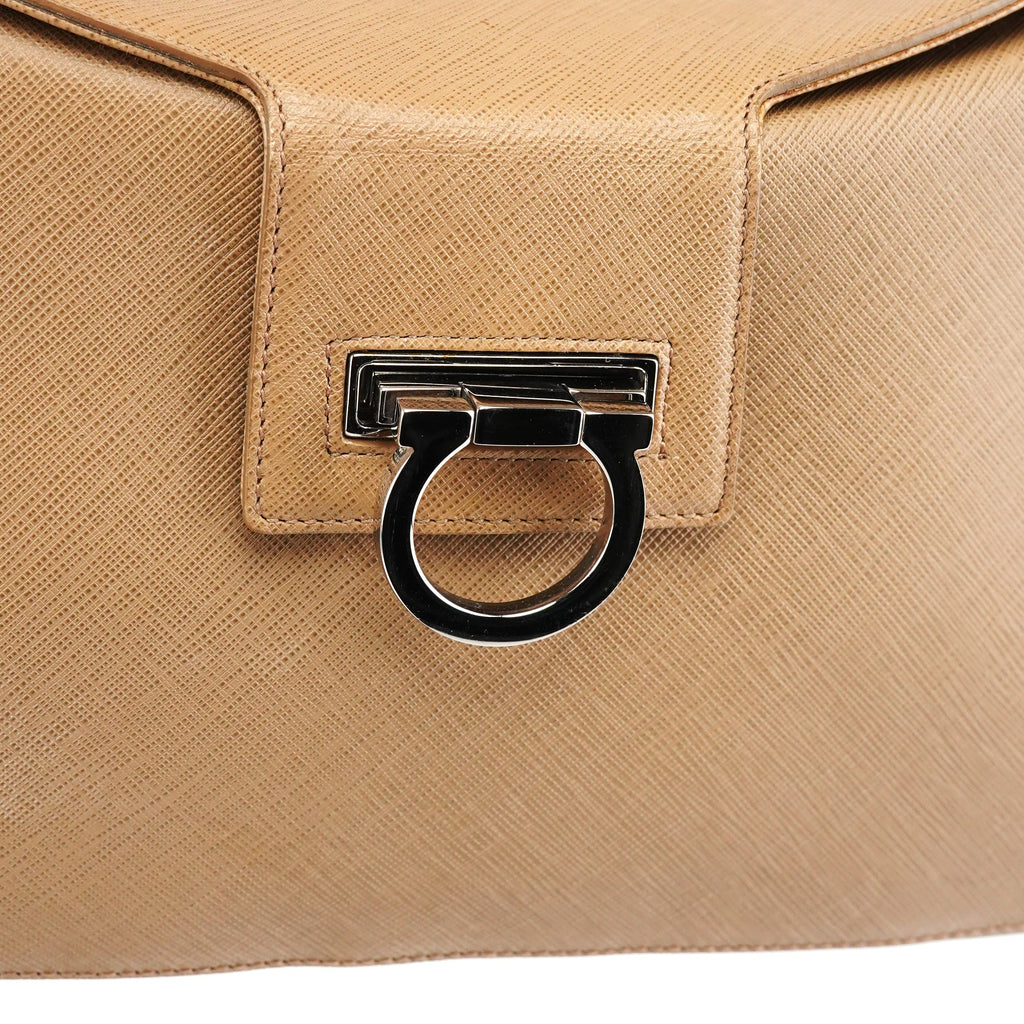 Beige Leather Shoulder Bag