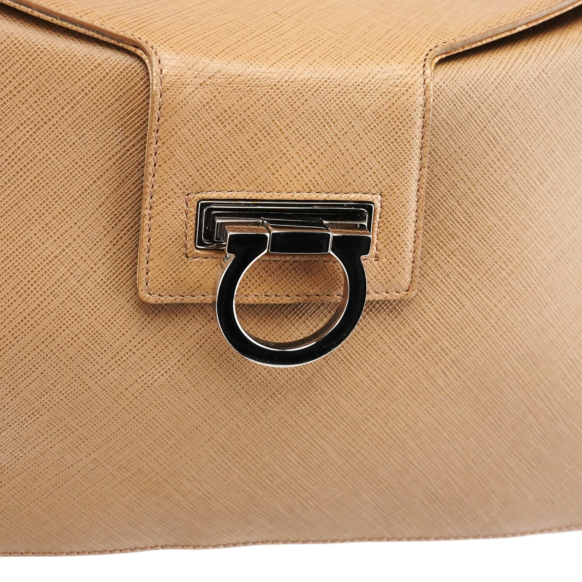 Beige Leather Shoulder Bag
