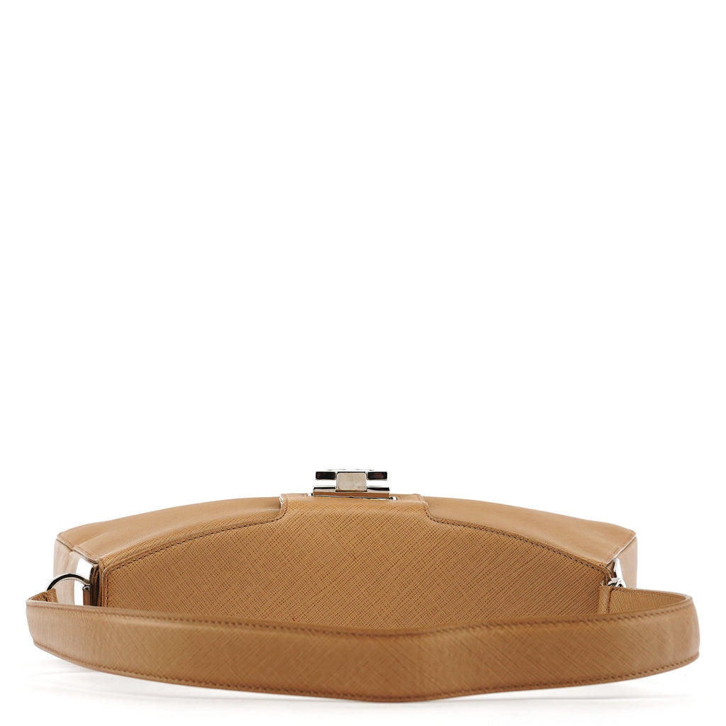 Beige Leather Shoulder Bag