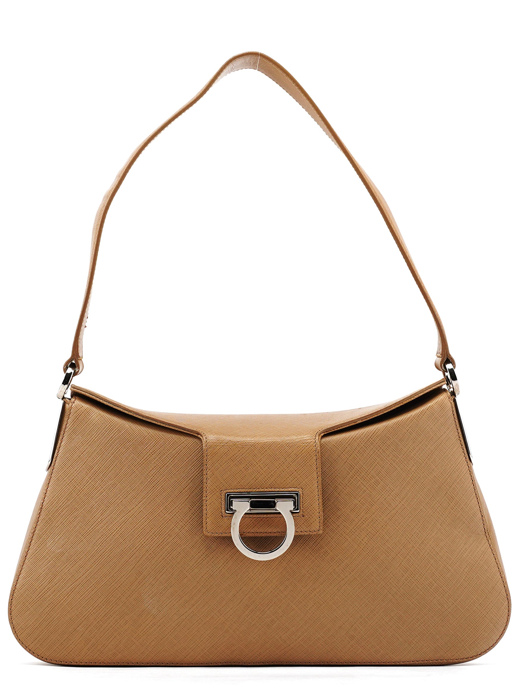 Beige Leather Shoulder Bag