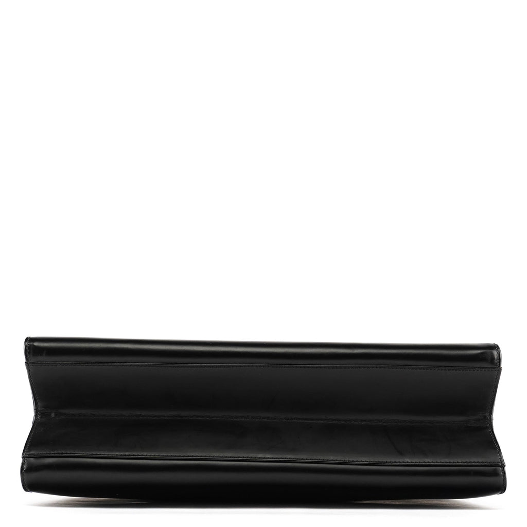 Black Geometric Leather Shoulder Bag