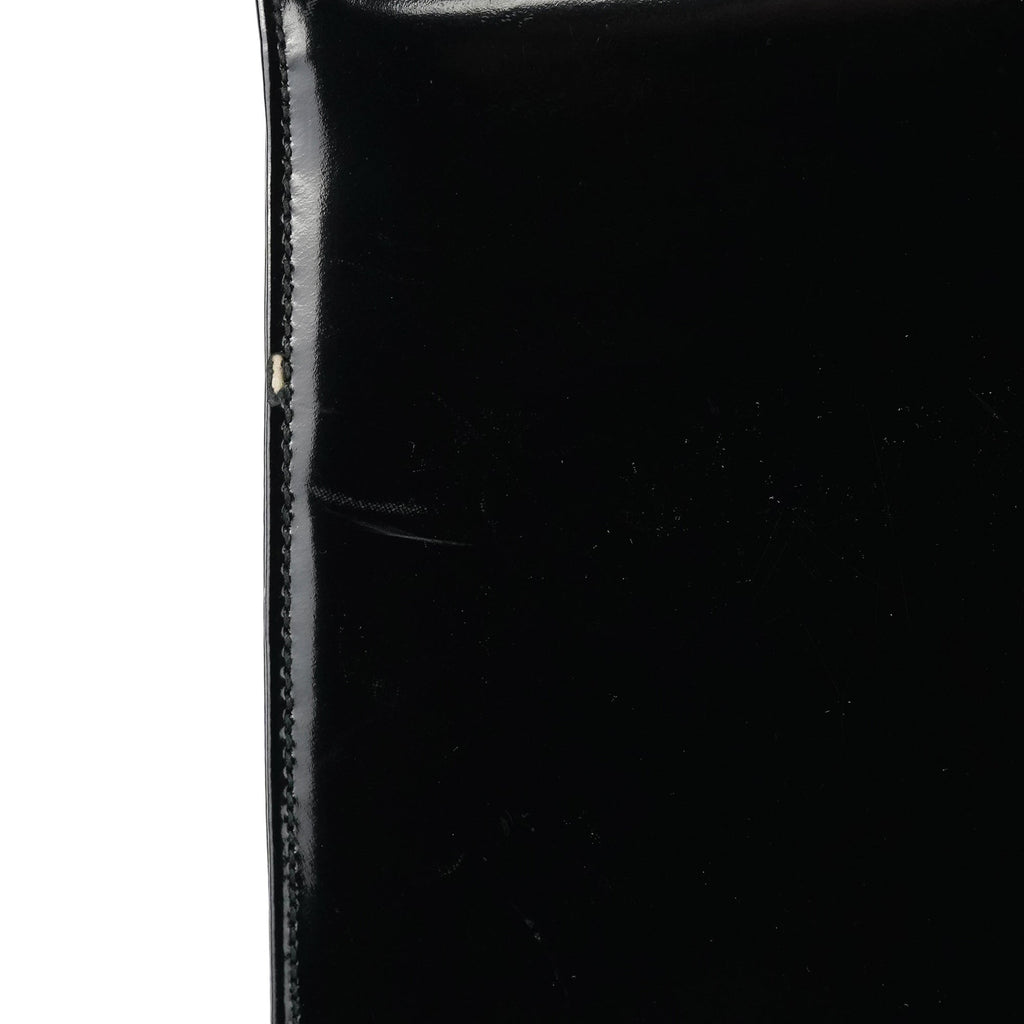 Black Patent Leather Top Handle Bag