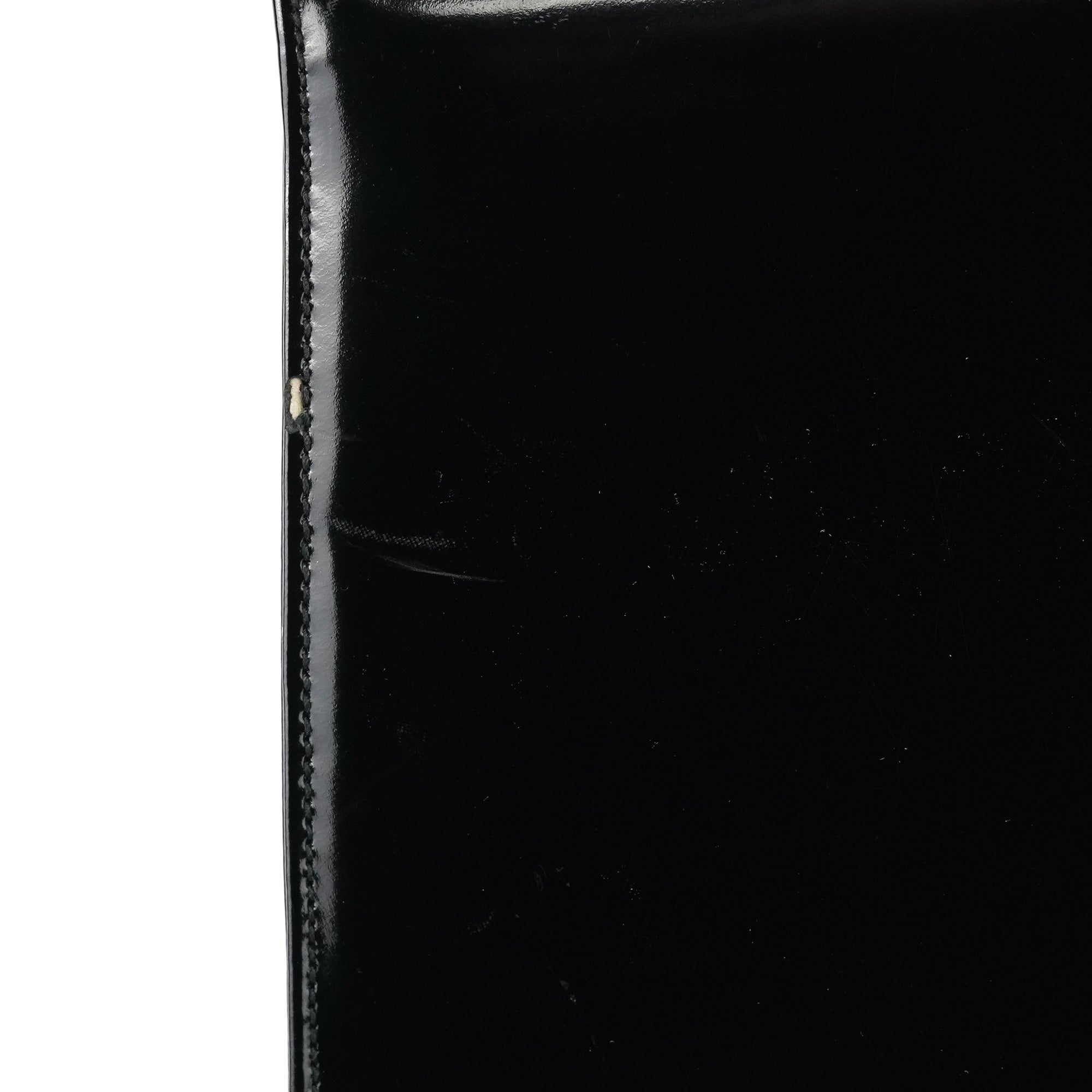 Black Patent Leather Top Handle Bag