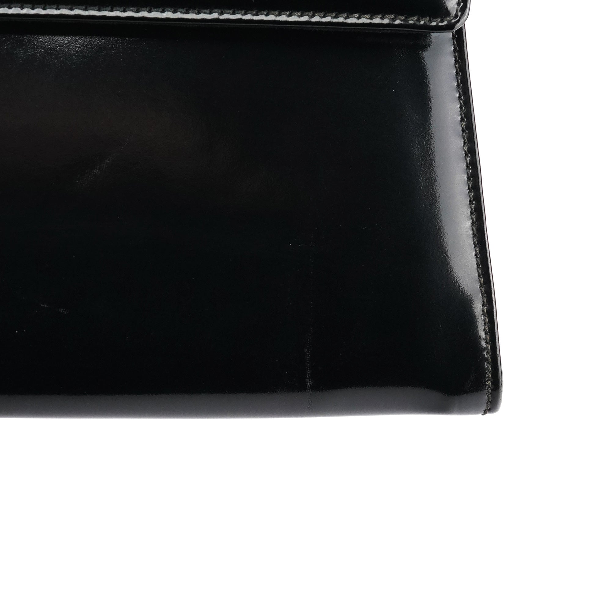 Black Patent Leather Top Handle Bag