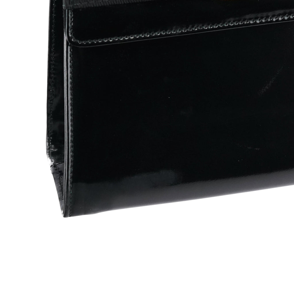 Black Patent Leather Top Handle Bag