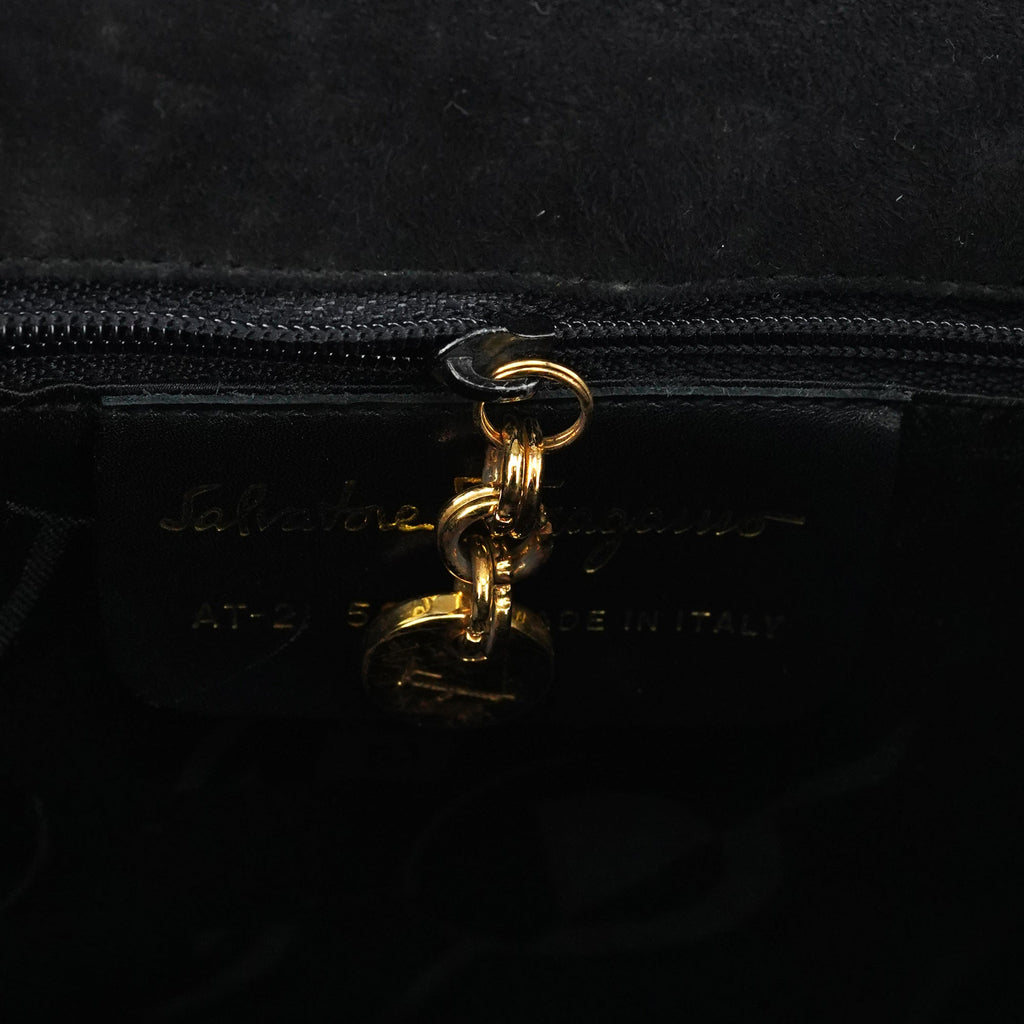 Black Patent Leather Top Handle Bag