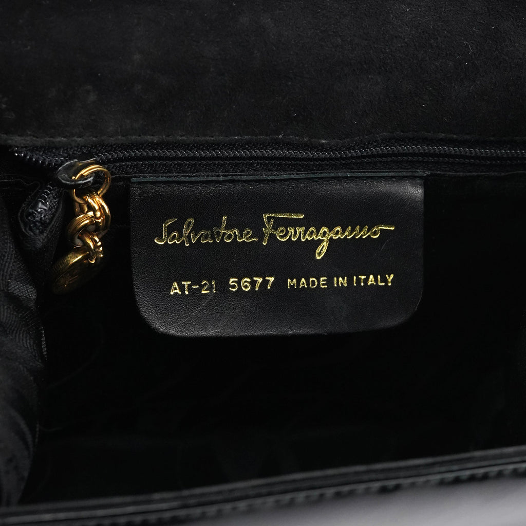 Black Patent Leather Top Handle Bag