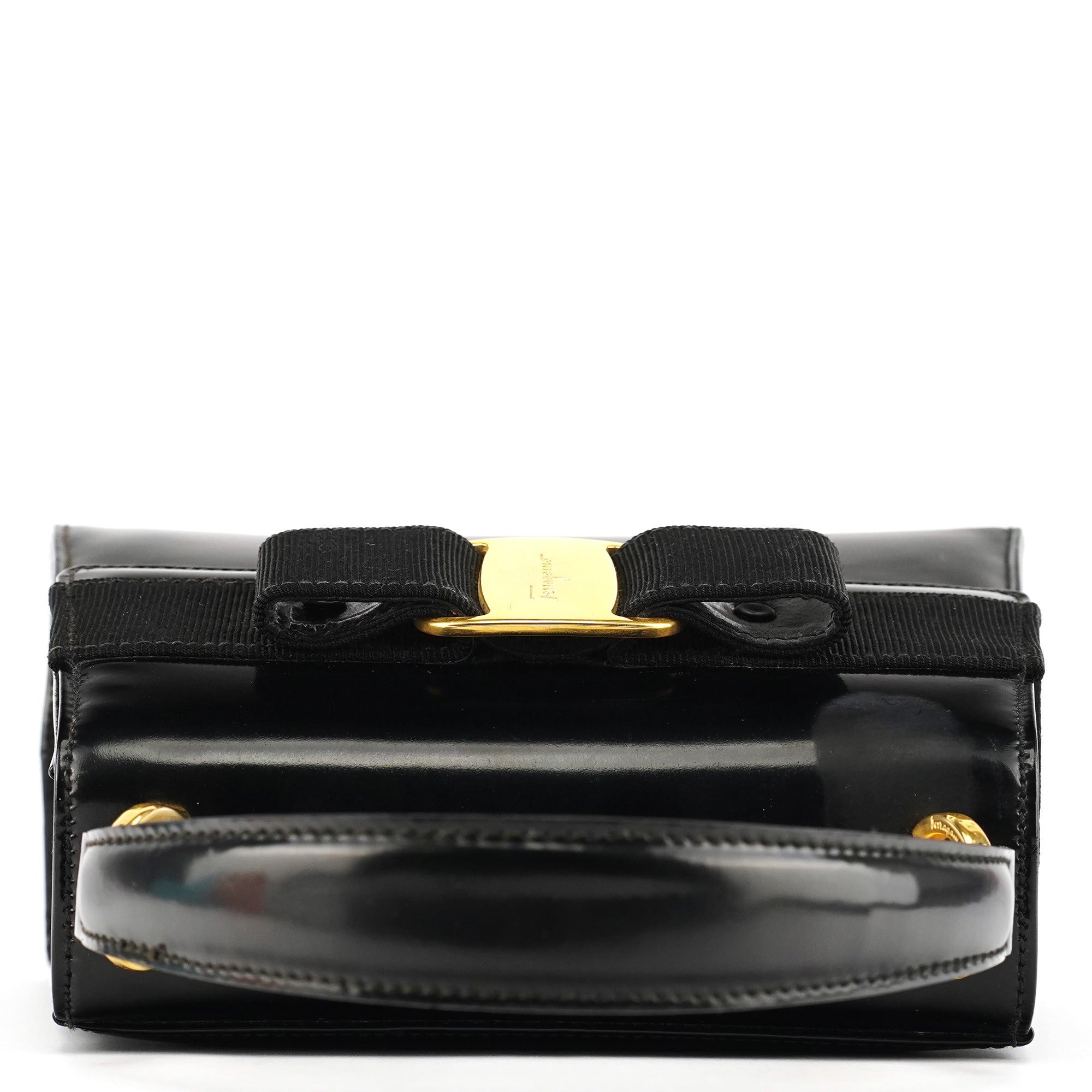 Black Patent Leather Top Handle Bag