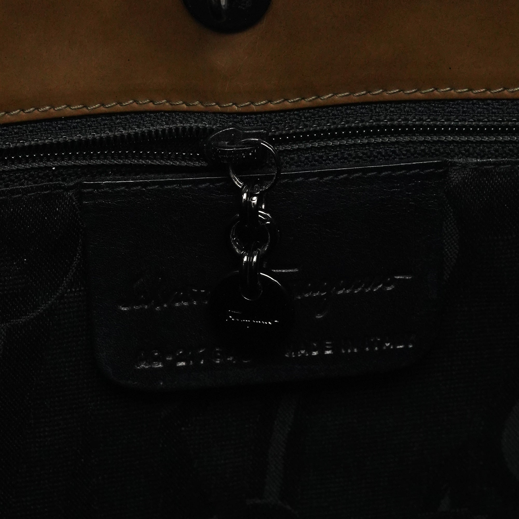 Brown Patent Leather Gradient Shoulder Bag