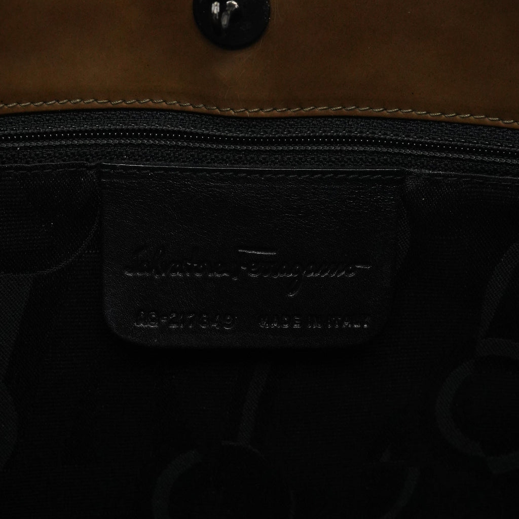 Brown Patent Leather Gradient Shoulder Bag