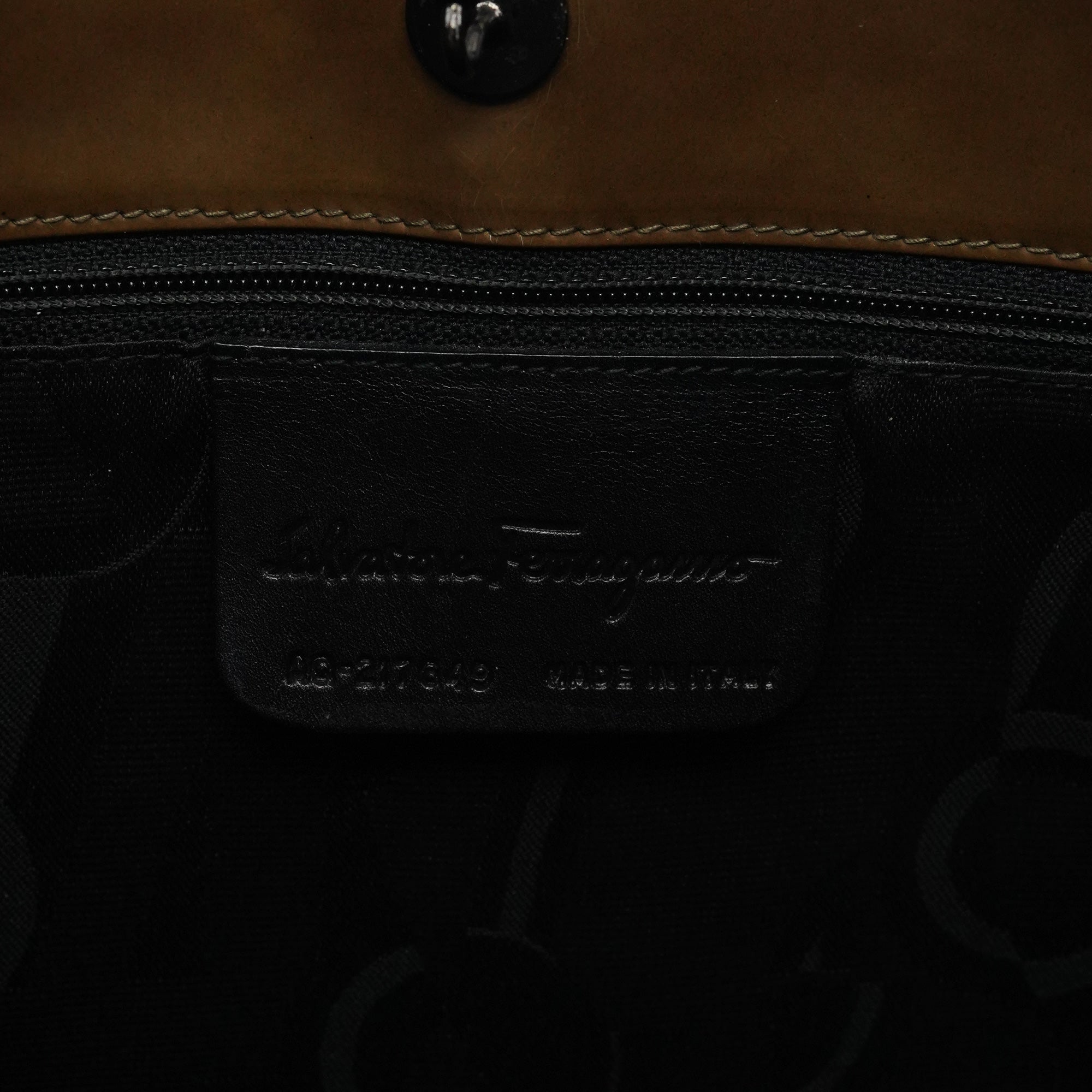 Brown Patent Leather Gradient Shoulder Bag
