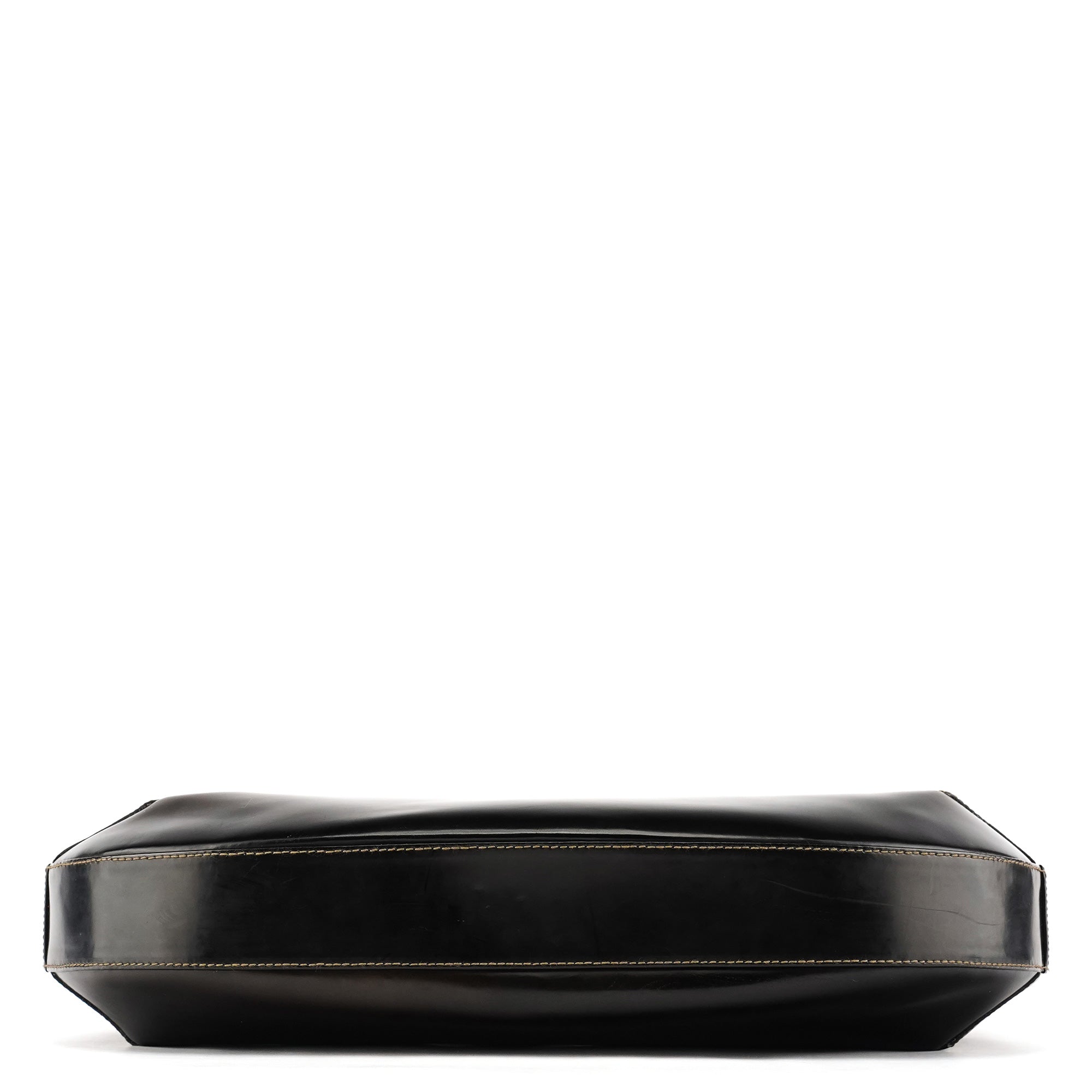 Brown Patent Leather Gradient Shoulder Bag