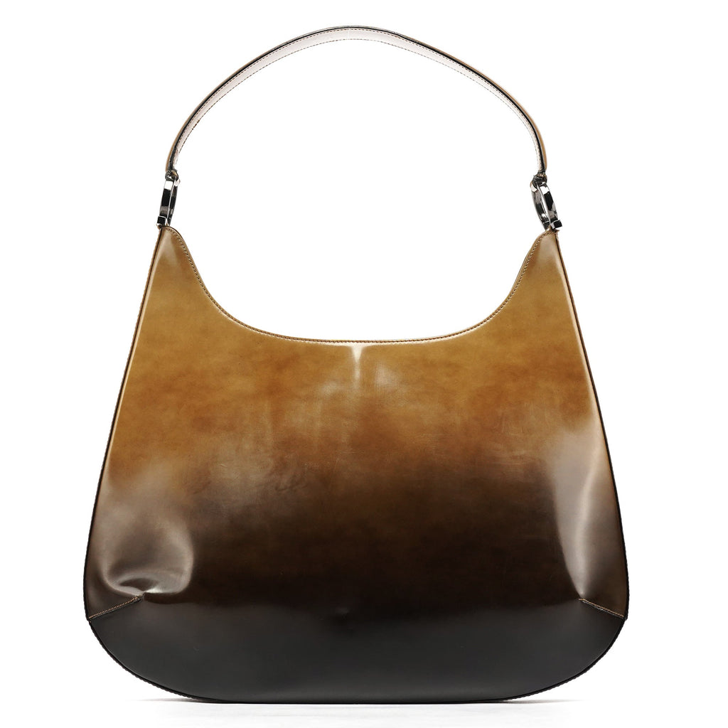 Brown Patent Leather Gradient Shoulder Bag