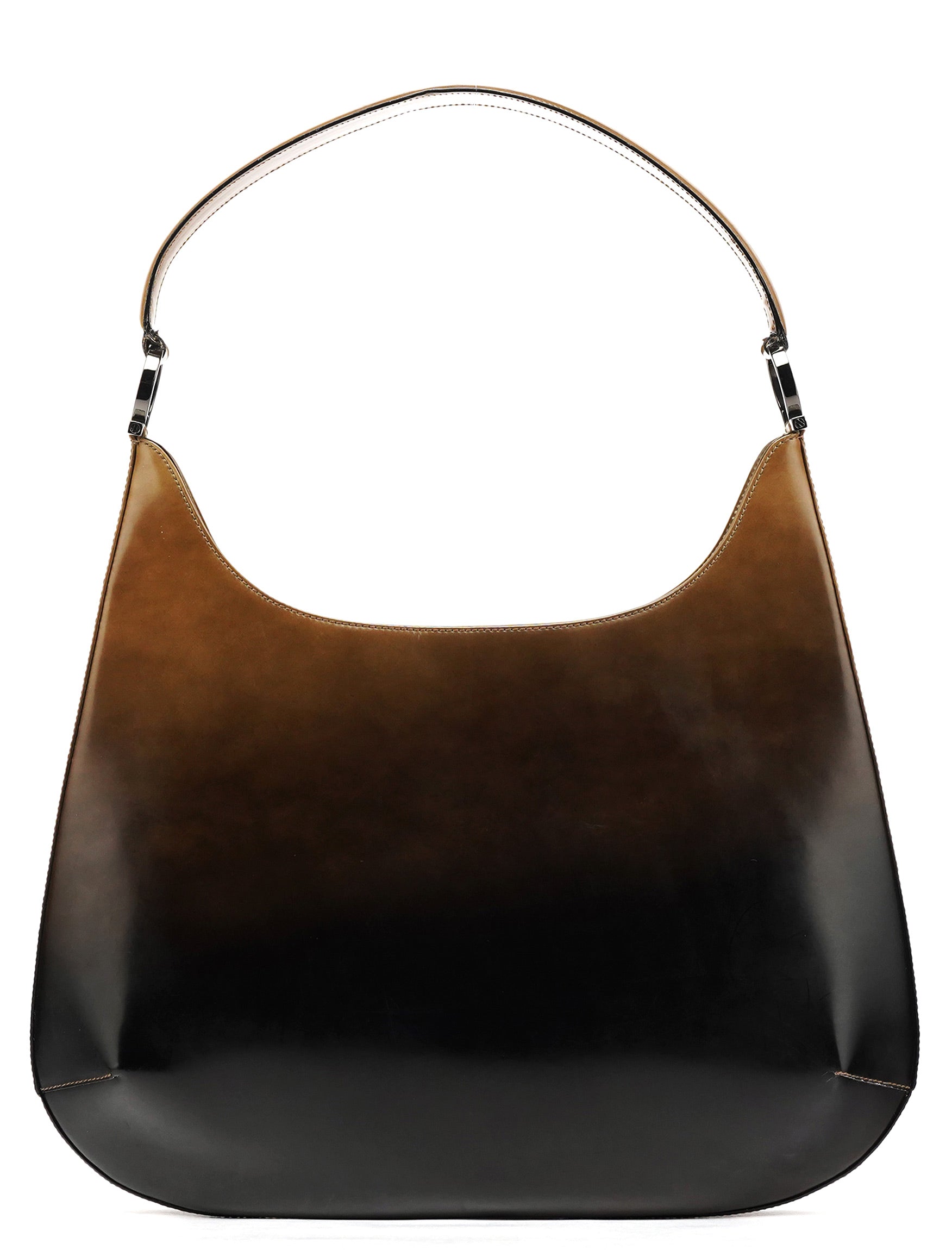 Brown Patent Leather Gradient Shoulder Bag