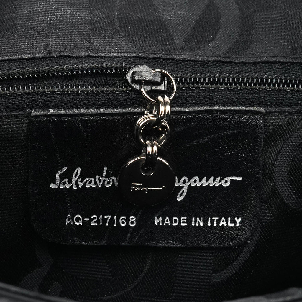 Matte Black Leather Top Handle Bag