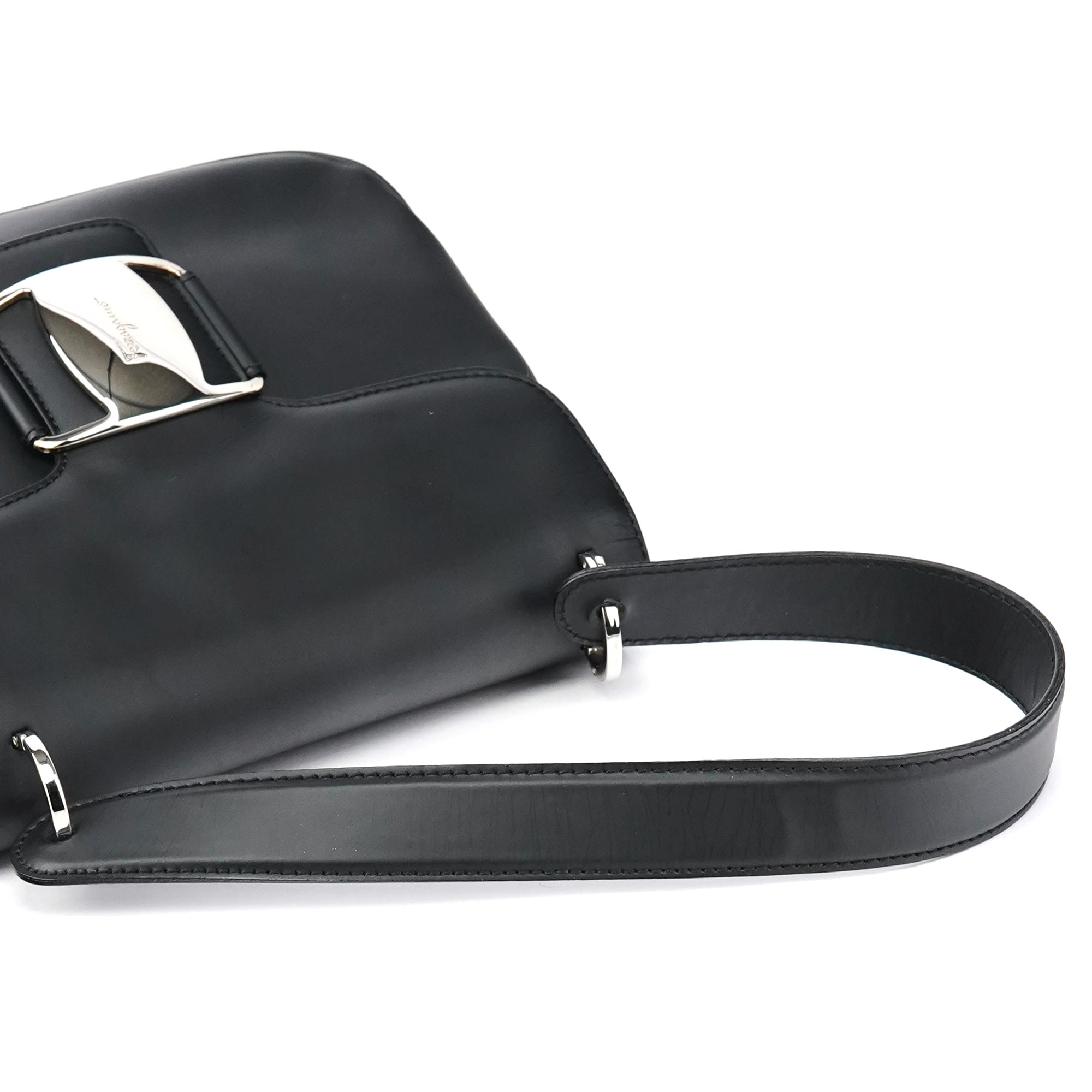 Matte Black Leather Top Handle Bag