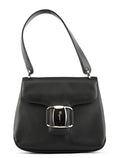 Matte Black Leather Top Handle Bag