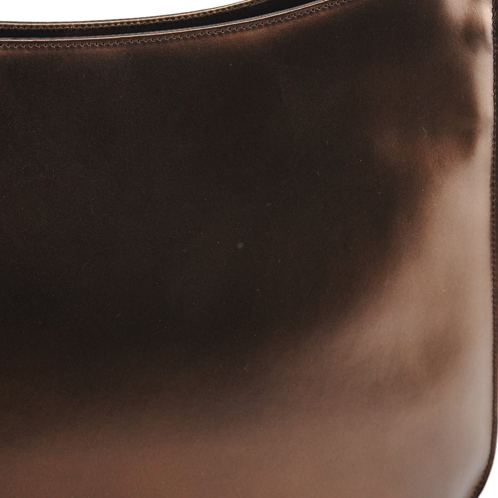 Metallic Bronze Leather Shoulder Bag