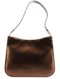 Metallic Bronze Leather Shoulder Bag