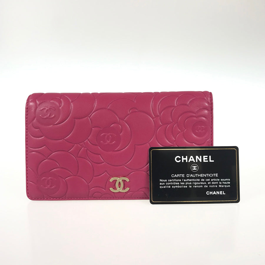 CHANEL Camellia Long wallet bifold