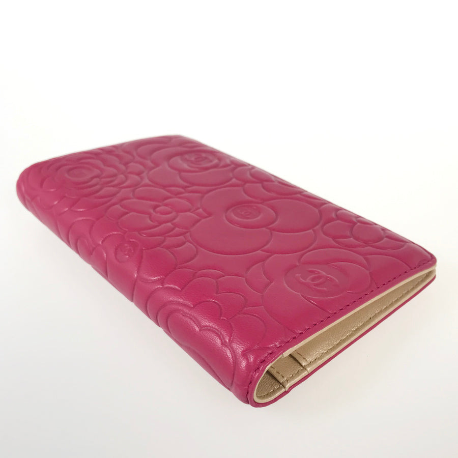 CHANEL Camellia Long wallet bifold