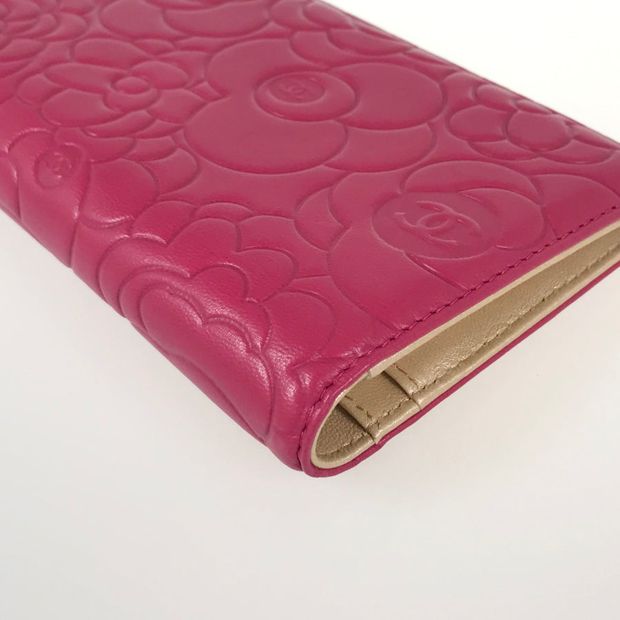 CHANEL Camellia Long wallet bifold