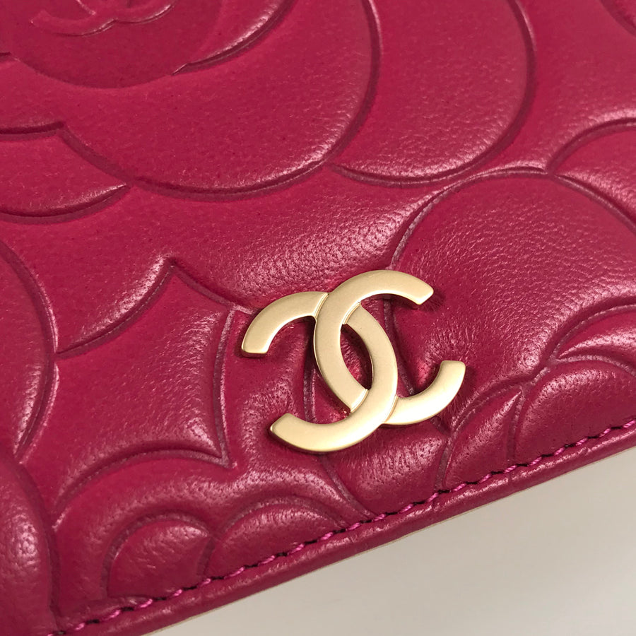 CHANEL Camellia Long wallet bifold