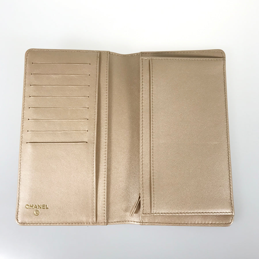 CHANEL Camellia Long wallet bifold