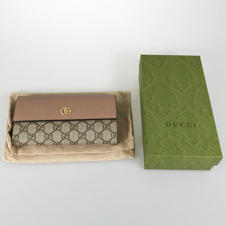 GUCCI Double G Bicolor Continental Wallet 456116 Long wallet Folding cover lid