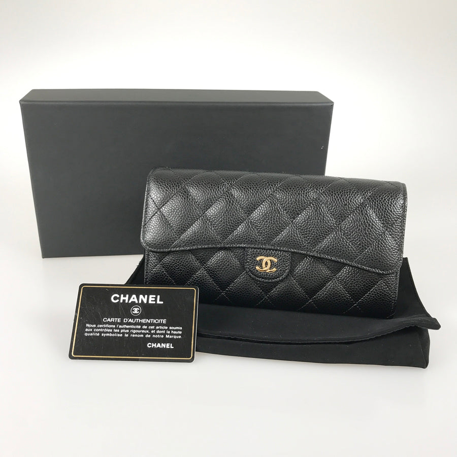 CHANEL Matelasse Long wallet Folding cover lid
